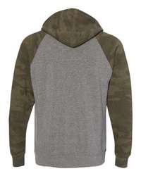 Photo of Unisex Special Blend Raglan Hooded Sweatshirt - Independent Trading Co. - Nickel Heather/ Forest Camo - view 2