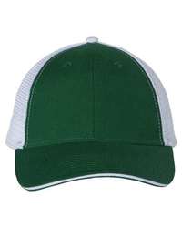 Photo de Visière sandwich avec panneaux arrière en filet - Valucap - Dark Green/ White - vue 2