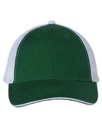 Photo de Visière sandwich avec panneaux arrière en filet - Valucap - Dark Green/ White - vue 2