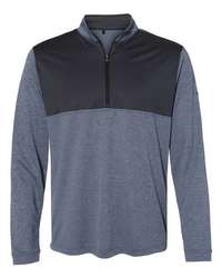 Photo of Lightweight Quarter-Zip Pullover - Adidas - Collegiate Navy Heather/ Carbon - view 3