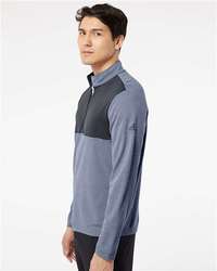 Photo of Lightweight Quarter-Zip Pullover - Adidas - Collegiate Navy Heather/ Carbon - view 5