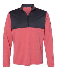 Photo of Lightweight Quarter-Zip Pullover - Adidas - Power Red Heather/ Carbon - view 3
