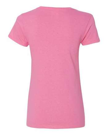 Photo de T-shirt de coton supérieur col en V pour femmes - Gildan - Azalea - vue 1