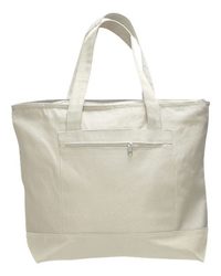 Photo of 19L Zippered Tote - Q-Tees - Natural/ Natural - view 3