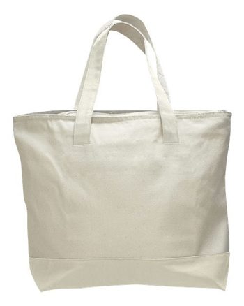 Photo of 19L Zippered Tote - Q-Tees - Natural/ Natural - view 2