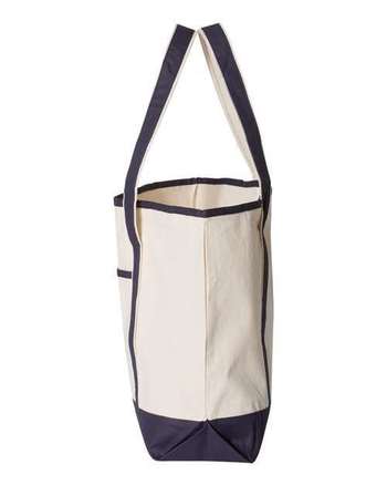 Photo of 34.6L Large Canvas Deluxe Tote - Q-Tees - Natural/ Navy - view 1