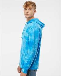 Photo of Unisex Midweight Tie-Dyed Hooded Sweatshirt - Independent Trading Co. - Tie Dye Aqua Blue - view 5