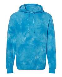 Photo of Unisex Midweight Tie-Dyed Hooded Sweatshirt - Independent Trading Co. - Tie Dye Aqua Blue - view 3