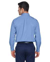 Photo of Crown Collection® Oxford Woven Dress Shirt - Devon & Jones - Light Blue - view 3