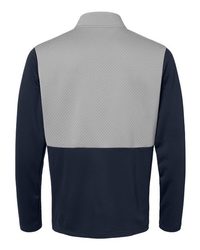 Photo de Text texturé en mélange de médias avec fermeture éclair jusqu'au quart - Adidas - Collegiate Navy/ Grey Three - vue 2