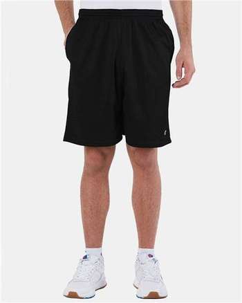 Photo of Polyester Mesh 9" Shorts with Pockets - Champion - Black - view 6