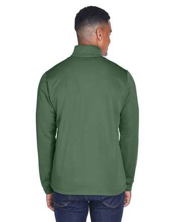 Photo of Newbury Colorblock Mélange Fleece Full-Zip jacket - Devon & Jones - Forest/ Forest Heather - view 3