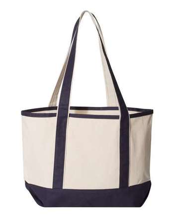Photo of 20L Small Deluxe Tote - Q-Tees - Natural/ Navy - view 2