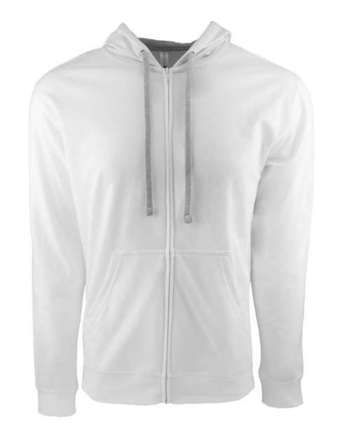 Photo of Laguna Full-Zip Hoodie - Next Level - White/ Heather Grey - view 2