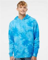 Photo de Unisexe sweat à capuche teint par nœud de poids moyen - Independent Trading Co. - Tie Dye Aqua Blue - vue 6