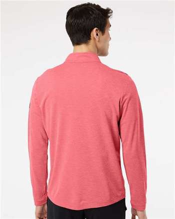 Photo de Pullover léger à col zippé quart de longueur - Adidas - Power Red Heather/ Carbon - vue 4