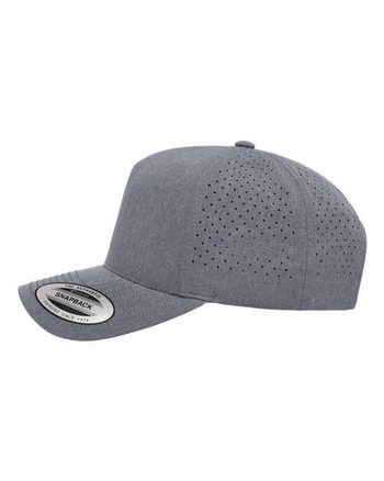 Photo of Five-Panel Snapback with Perforated Cap - YP Classics - Heather Grey - view 1