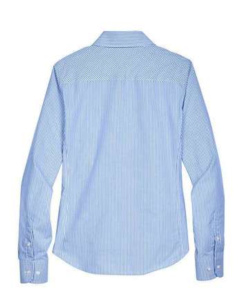 Photo of Women's Crown Collection® Banker Stripe Woven Dress Shirt - Devon & Jones - French Blue - view 1