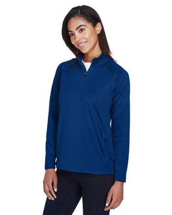 Photo of Women's Stretch Tech-Shell® Compass Quarter-Zip Pullover - Devon & Jones - True Royal - view 4