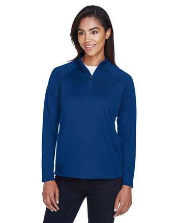 Photo of Women's Stretch Tech-Shell® Compass Quarter-Zip Pullover - Devon & Jones - True Royal - view 5