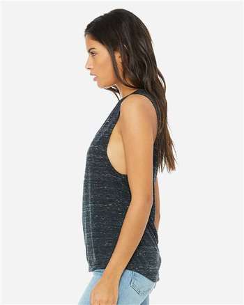 Photo of Women's Flowy Scoop Muscle Tank - BELLA + CANVAS - Black Marble - view 2