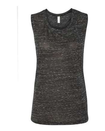 Photo of Women's Flowy Scoop Muscle Tank - BELLA + CANVAS - Black Marble - view 6