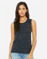 Photo of Women's Flowy Scoop Muscle Tank - BELLA + CANVAS - Black Marble - view 3