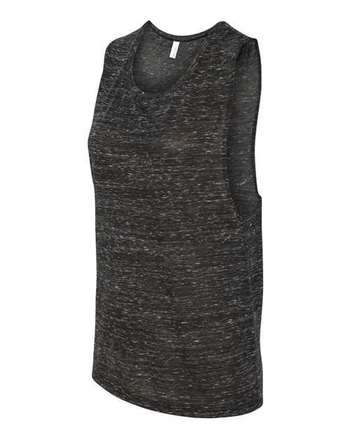 Photo of Women's Flowy Scoop Muscle Tank - BELLA + CANVAS - Black Marble - view 5