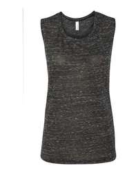 Photo of Women's Flowy Scoop Muscle Tank - BELLA + CANVAS - Black Marble - view 6