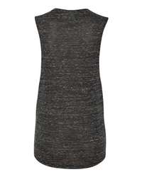 Photo of Women's Flowy Scoop Muscle Tank - BELLA + CANVAS - Black Marble - view 4