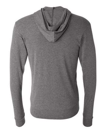 Photo of Triblend Lightweight Full-Zip Hooded Long Sleeve Tee - BELLA + CANVAS - Grey Triblend - view 1