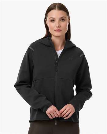 Photo of Women's Unstoppable Fleece Full-Zip - Under Armour - Black/ Black - view 6