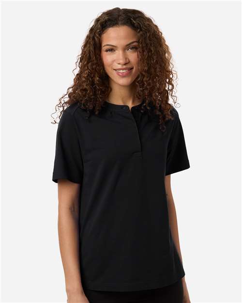 Photo of Women's Seaton Pebble Textured Polo - Devon & Jones - Black - view 6
