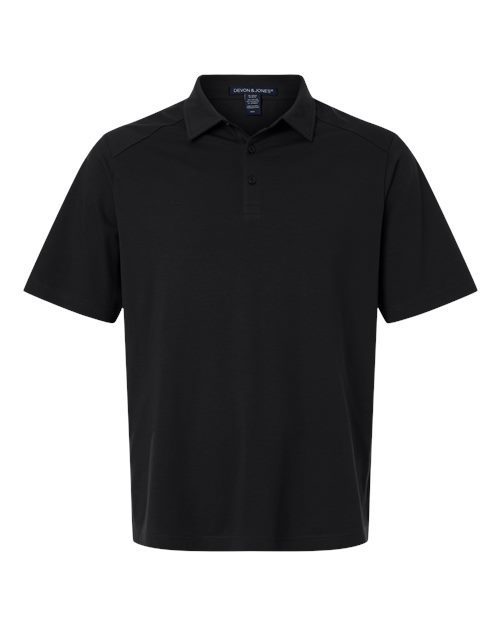 Photo of Men's Seaton Pebble Textured Polo - Devon & Jones - Black - view 3