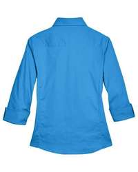 Photo of Women's Perfect Fit™ Three-Quarter Sleeve Stretch Poplin Dress Shirt - Devon & Jones - French Blue - view 1