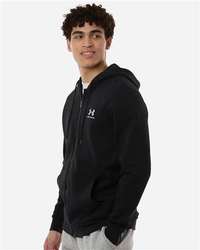 Photo de Men's Icon Fleece Hooded Full-Zip - Under Armour - Black/ White - vue 5