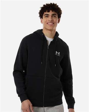 Photo de Men's Icon Fleece Hooded Full-Zip - Under Armour - Black/ White - vue 6