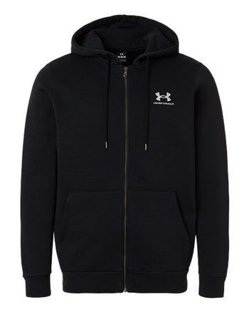 Photo of Men's Icon Fleece Hooded Full-Zip - Under Armour - Black/ White - view 3