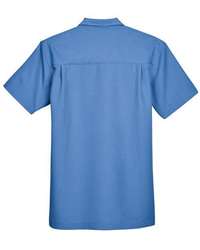 Photo of Barbados Textured Camp Shirt - Harriton - POOL BLUE - view 1