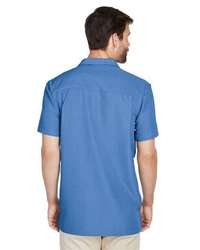 Photo of Barbados Textured Camp Shirt - Harriton - POOL BLUE - view 3