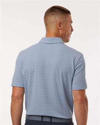 Photo de Polo imprimé mélangé pour hommes - Adidas - Blue Dawn Melange - vue 4