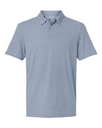 Photo de Polo imprimé mélangé pour hommes - Adidas - Blue Dawn Melange - vue 3