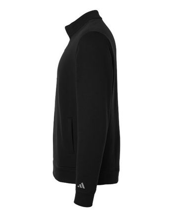 Photo de Pull à fermeture éclair quart en molleton surélevé pour homme - Adidas - Noir - vue 1