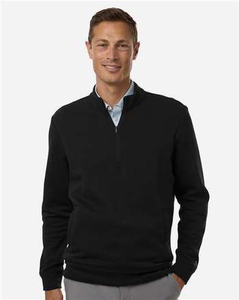Photo of Men's Elevated Fleece Quarter-Zip Pullover - Adidas - Black - view 6