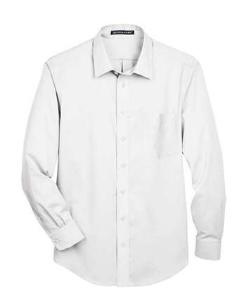Photo of Crown Collection® Tall Solid Stretch Twill Woven Dress Shirt - Devon & Jones - White - view 2