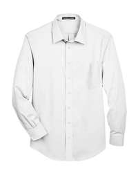 Photo of Crown Collection® Tall Solid Stretch Twill Woven Dress Shirt - Devon & Jones - White - view 2