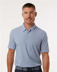 Photo of Men's Blended Printed Polo - Adidas - Blue Dawn Melange - view 6