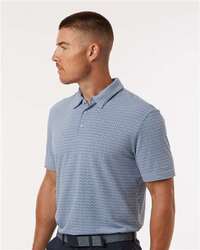 Photo of Men's Blended Printed Polo - Adidas - Blue Dawn Melange - view 5