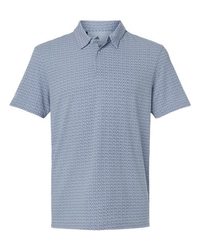 Photo of Men's Blended Printed Polo - Adidas - Blue Dawn Melange - view 3
