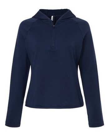 Photo of Women's Qualify Quarter-Zip Hooded Pullover - Team 365 - Sport Dark Navy - view 3